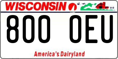 WI license plate 800OEU