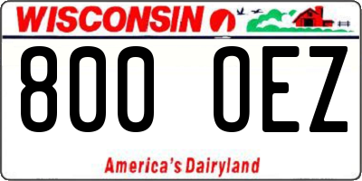 WI license plate 800OEZ