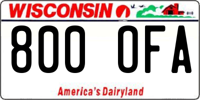 WI license plate 800OFA