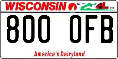 WI license plate 800OFB