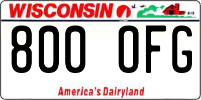 WI license plate 800OFG