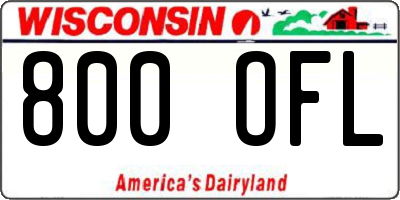 WI license plate 800OFL