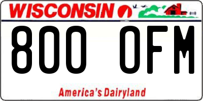 WI license plate 800OFM
