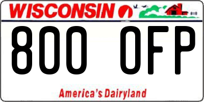 WI license plate 800OFP