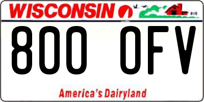 WI license plate 800OFV