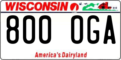 WI license plate 800OGA