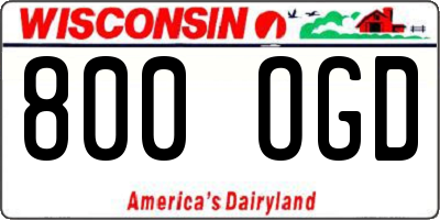 WI license plate 800OGD