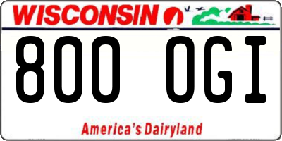WI license plate 800OGI