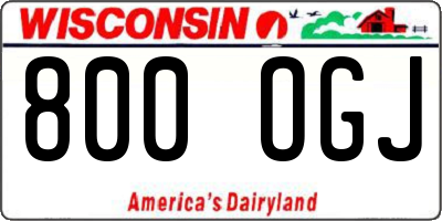 WI license plate 800OGJ