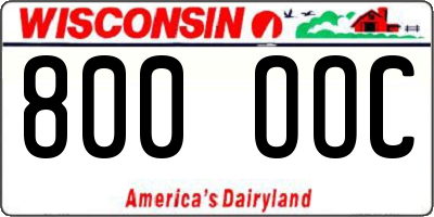 WI license plate 800OOC