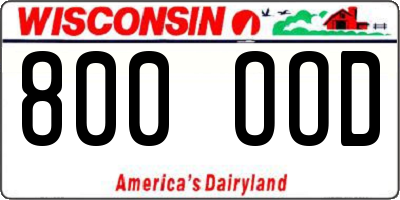 WI license plate 800OOD