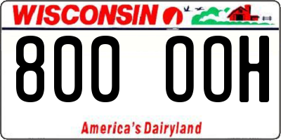 WI license plate 800OOH