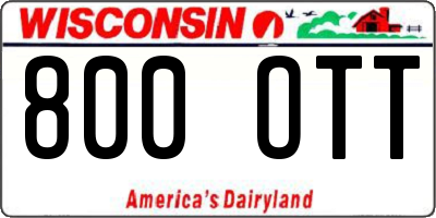 WI license plate 800OTT