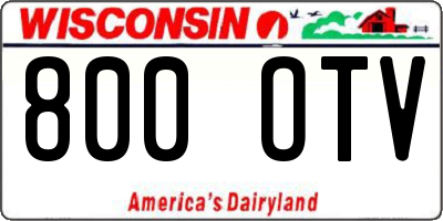 WI license plate 800OTV