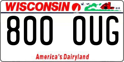 WI license plate 800OUG