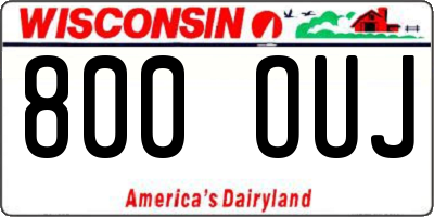 WI license plate 800OUJ