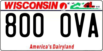 WI license plate 800OVA
