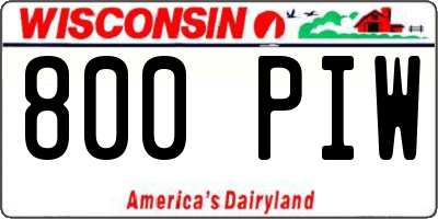 WI license plate 800PIW