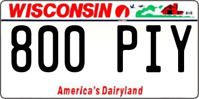 WI license plate 800PIY