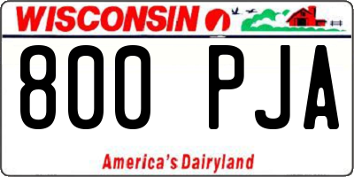 WI license plate 800PJA