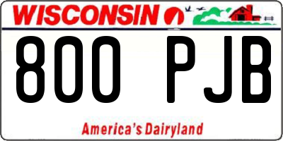 WI license plate 800PJB