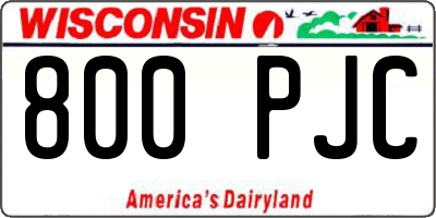 WI license plate 800PJC