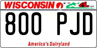 WI license plate 800PJD