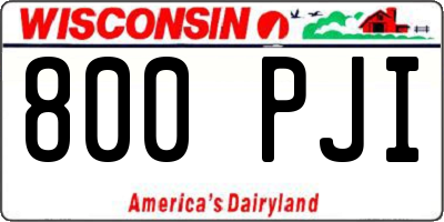 WI license plate 800PJI