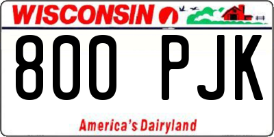WI license plate 800PJK