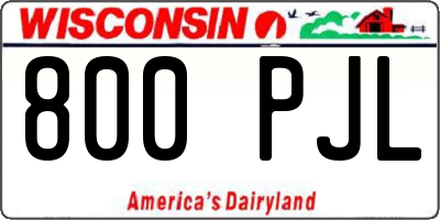 WI license plate 800PJL