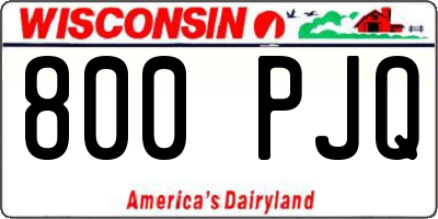 WI license plate 800PJQ