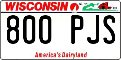 WI license plate 800PJS