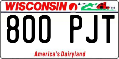 WI license plate 800PJT