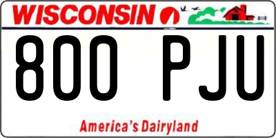 WI license plate 800PJU