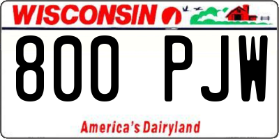 WI license plate 800PJW