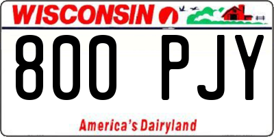 WI license plate 800PJY