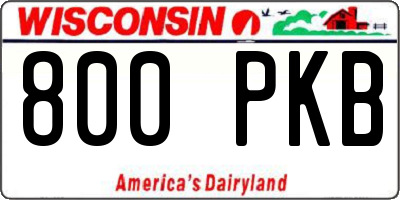 WI license plate 800PKB
