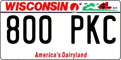 WI license plate 800PKC