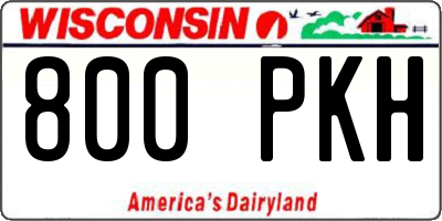 WI license plate 800PKH