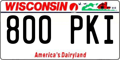 WI license plate 800PKI