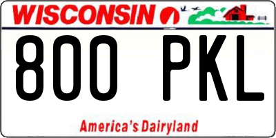 WI license plate 800PKL