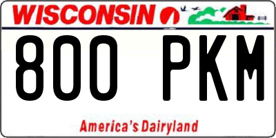 WI license plate 800PKM