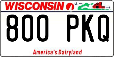 WI license plate 800PKQ