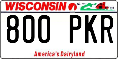 WI license plate 800PKR