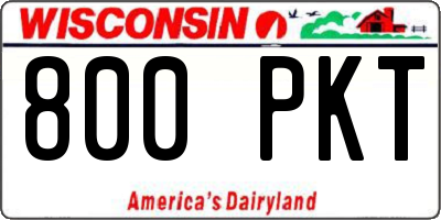 WI license plate 800PKT