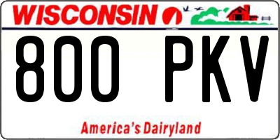 WI license plate 800PKV
