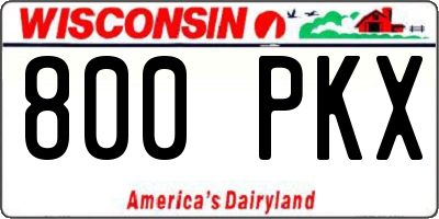 WI license plate 800PKX