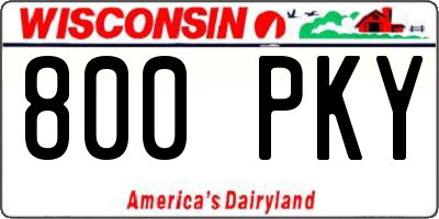 WI license plate 800PKY