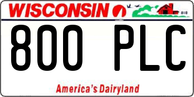 WI license plate 800PLC