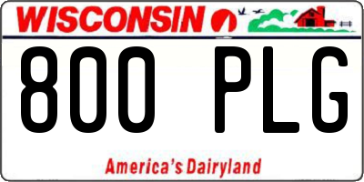 WI license plate 800PLG